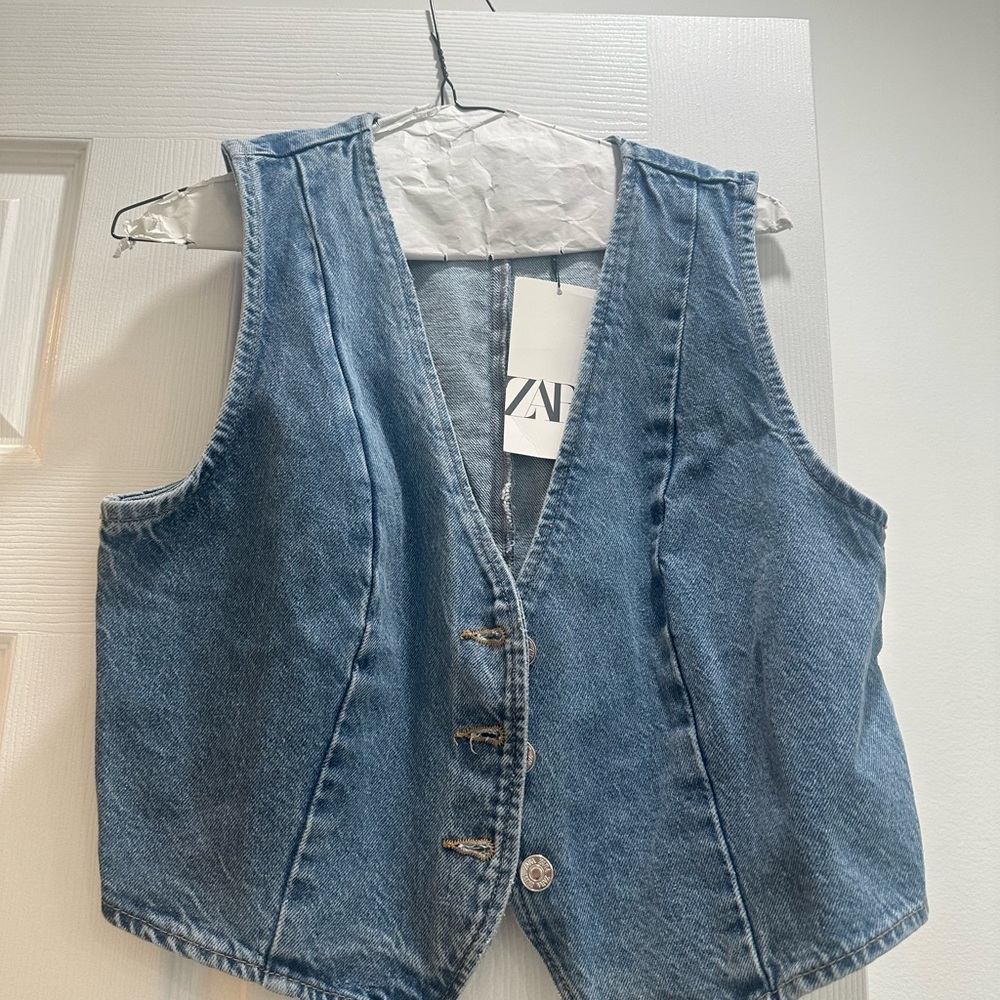 Zara Blue Denim Vest